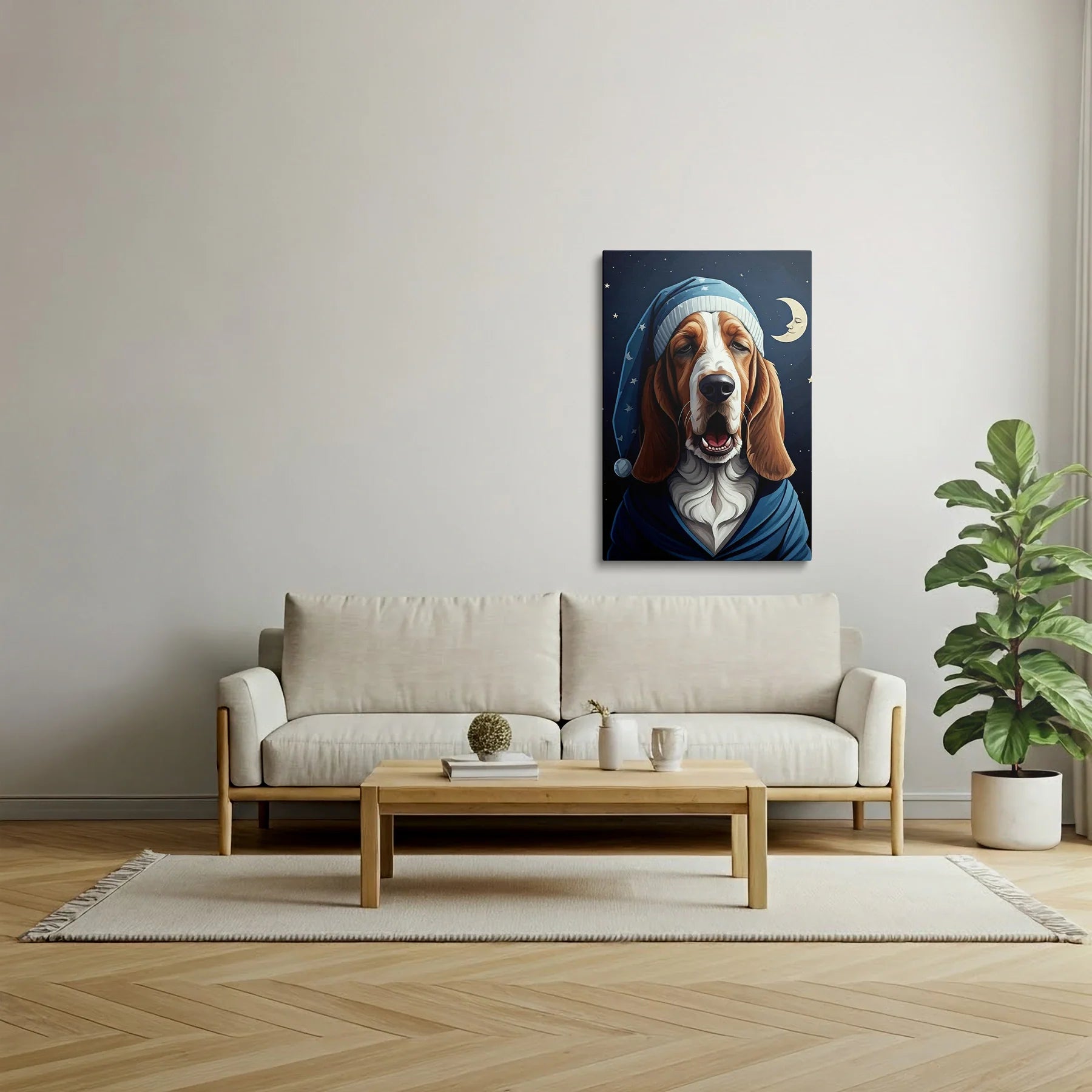 Tablou Modern - Portret Geometric Al Unui Câine Somnoros 2 - vedere living