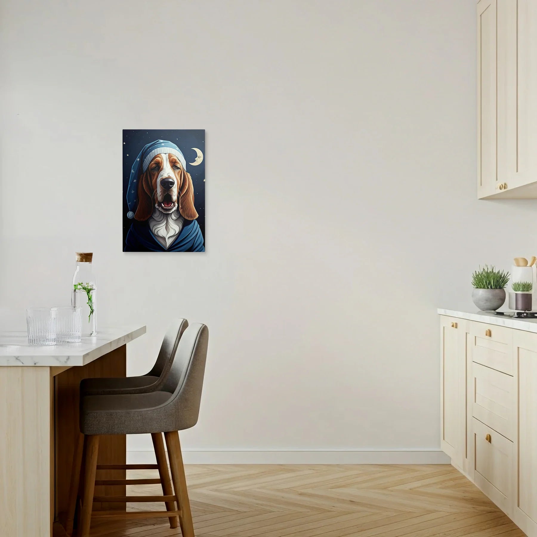 Tablou Modern - Portret Geometric Al Unui Câine Somnoros 2 - vedere bucatarie