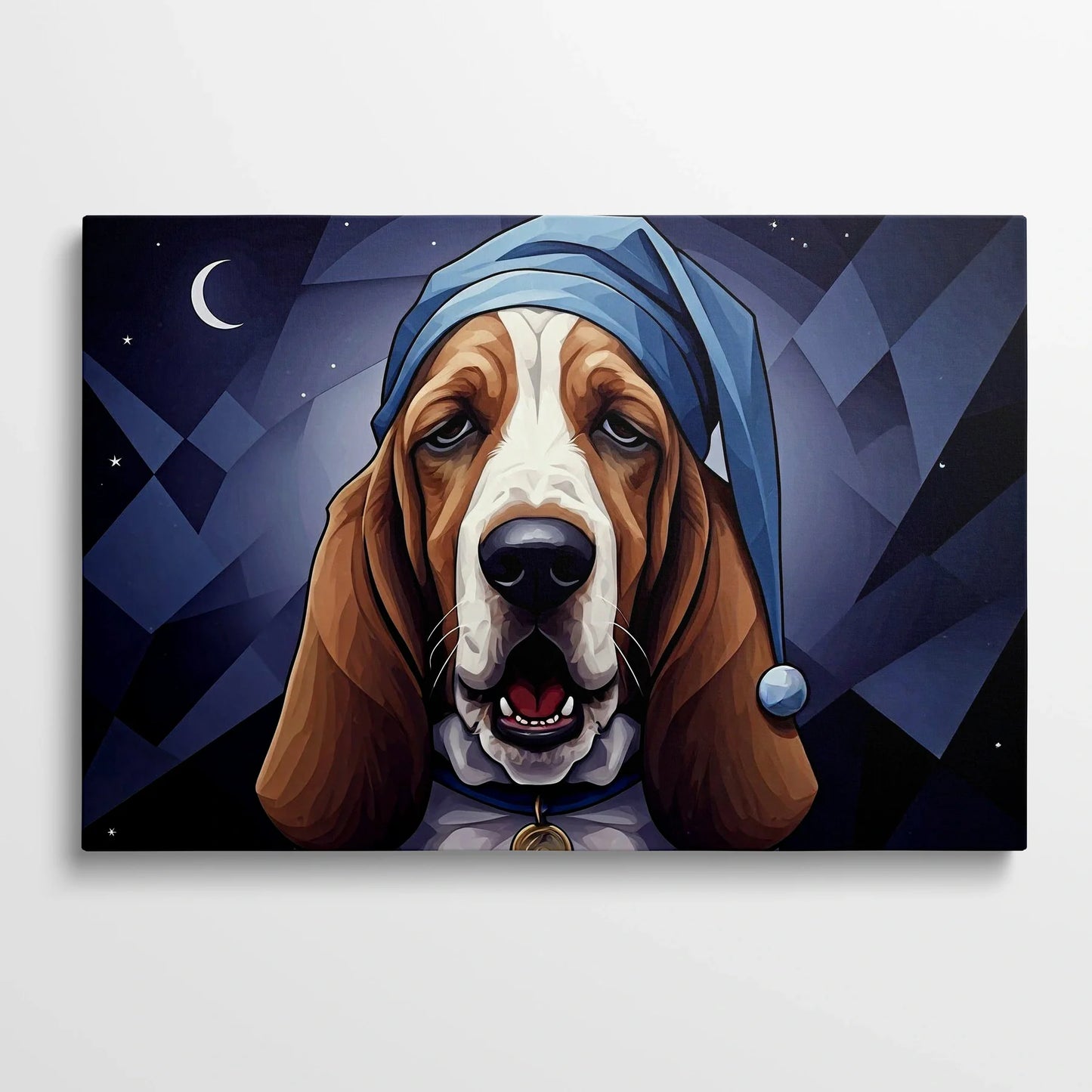 Tablou Modern - Portret Geometric Al Unui Câine Somnoros 3 - vedere din fata