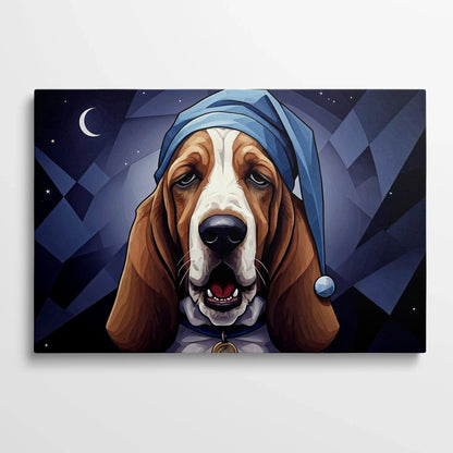 Tablou Modern - Portret Geometric Al Unui Câine Somnoros 3 - vedere din fata