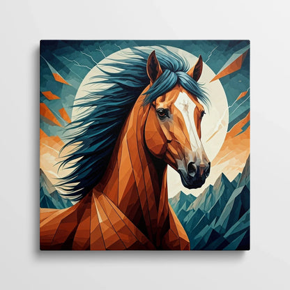 Tablou Modern - Portret Geometric Al Unui Cal 4 - vedere din fata