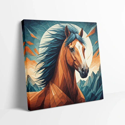 Tablou Modern - Portret Geometric Al Unui Cal 4 - vedere din lateral