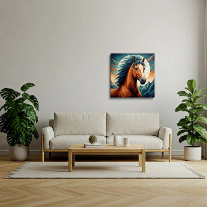 Tablou Modern - Portret Geometric Al Unui Cal 4 - vedere living