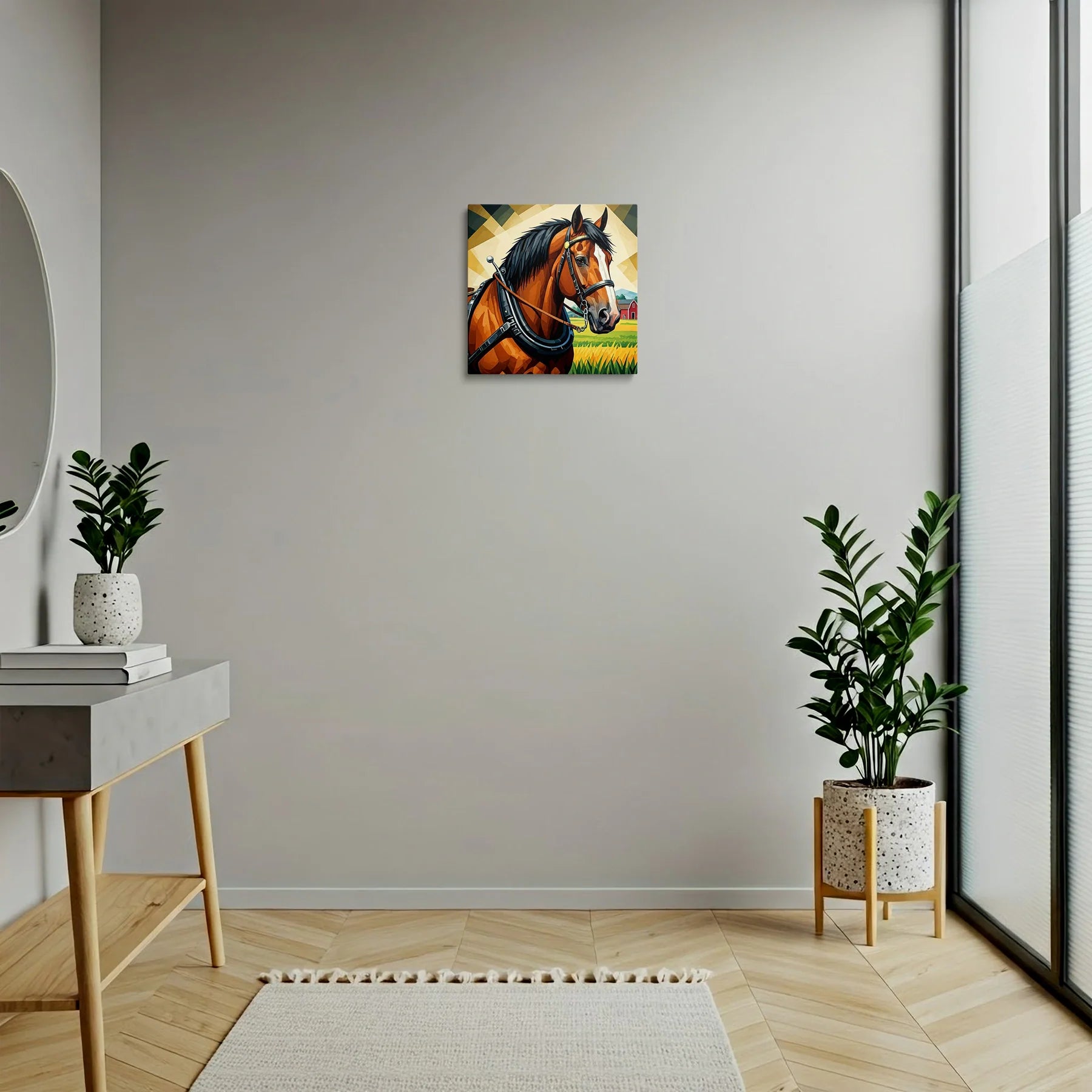 Tablou Modern - Portret Cubist Al Unui Cal Viu - vedere hol