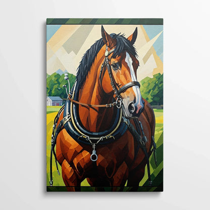 Tablou Modern - Portret Geometric de Cal 5 - vedere din fata