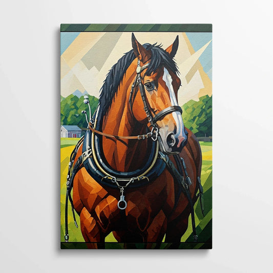 Tablou Modern - Portret Geometric de Cal 5 - vedere din fata
