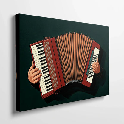 Tablou Modern - Accordion Cubist Colorat - vedere din lateral