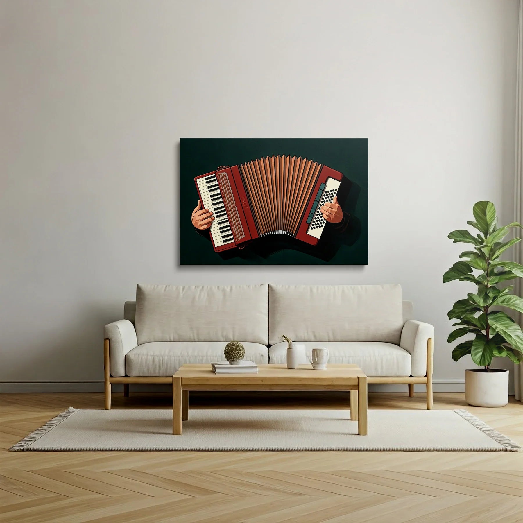 Tablou Modern - Accordion Cubist Colorat - vedere living