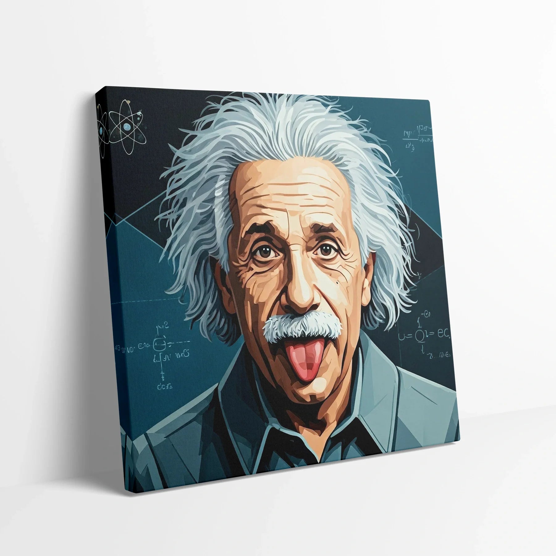 Tablou Modern - Albert Einstein Cubist - vedere din lateral
