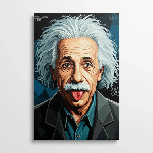 Tablou Modern - Portret Cubist Albert Einstein - vedere din fata