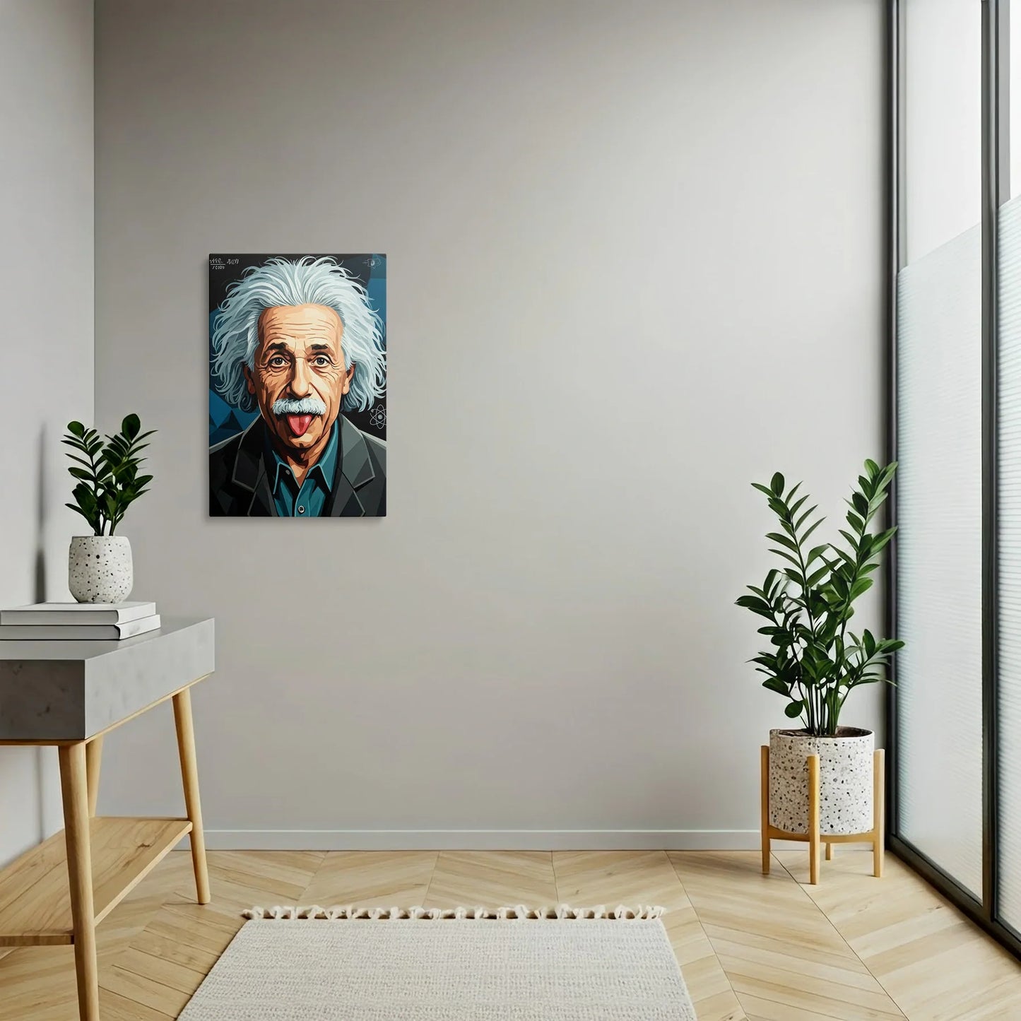 Tablou Modern - Portret Cubist Albert Einstein - vedere hol