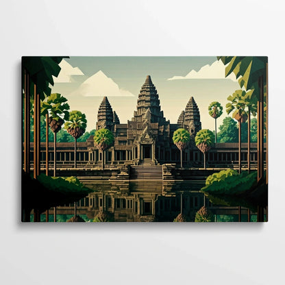 Tablou Modern - Portret Cubist Al Angkor Wat 2 - vedere din fata