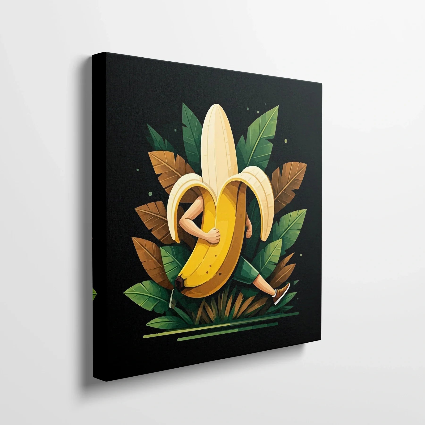 Tablou Modern - Portret Geometric de Banană - vedere din lateral sprijinit perete
