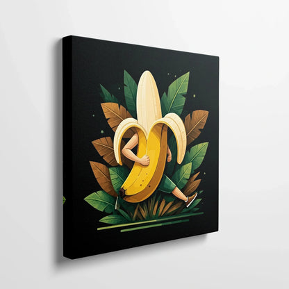 Tablou Modern - Portret Geometric de Banană - vedere din lateral sprijinit perete