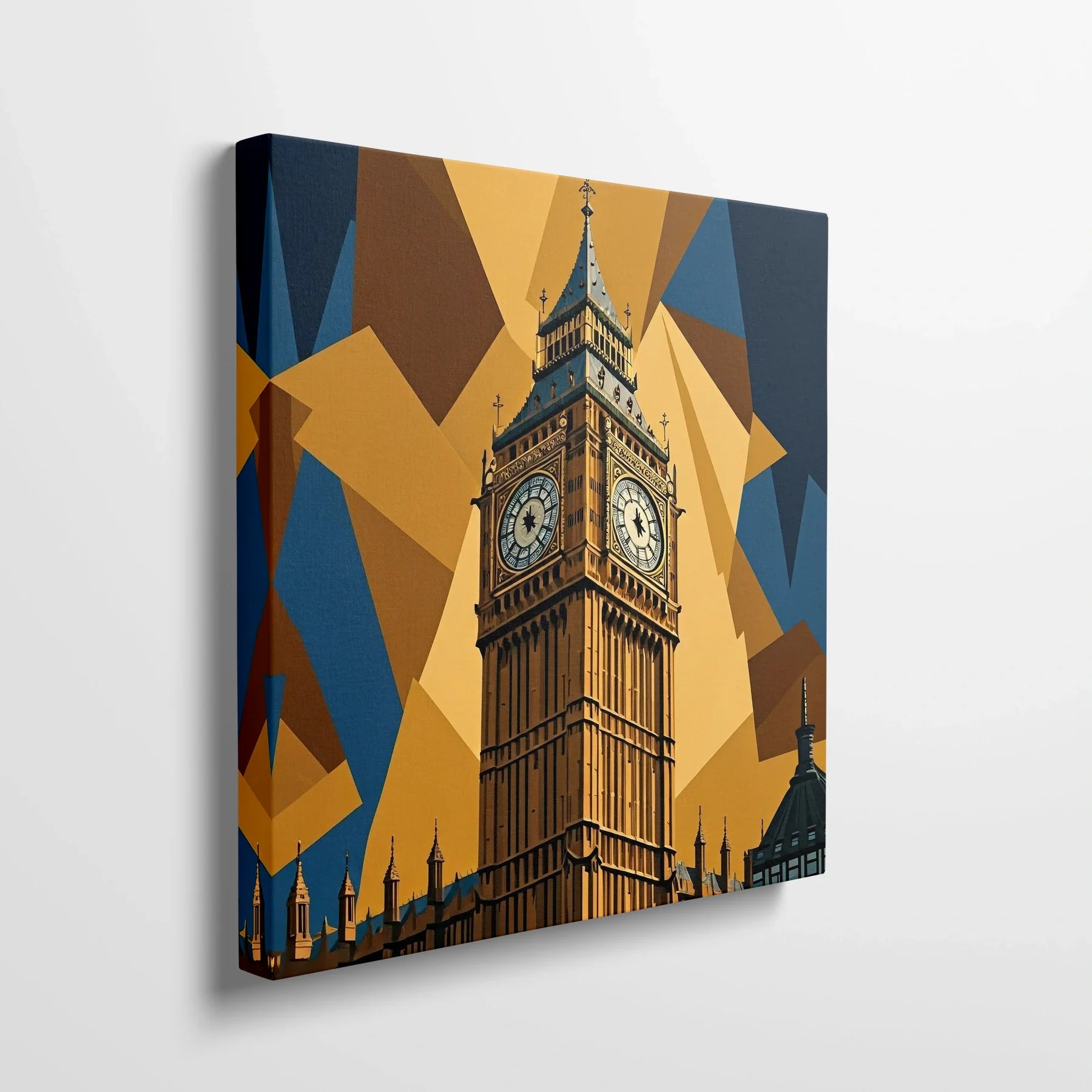 Tablou Modern - Portret Cubist Big Ben - vedere din lateral sprijinit perete