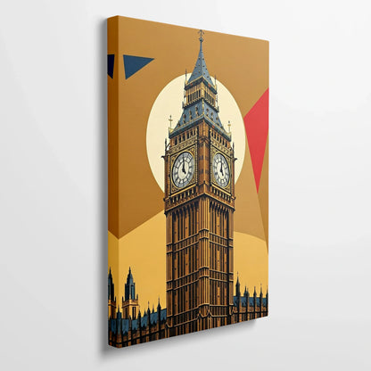 Tablou Modern - Big Ben Cubist în Culori Intense