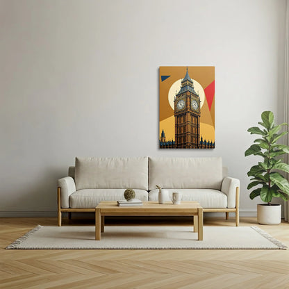 Tablou Modern - Big Ben Cubist în Culori Intense