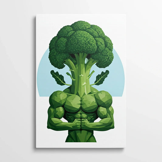 Tablou Modern - Portret Geometric de Broccoli - vedere din fata
