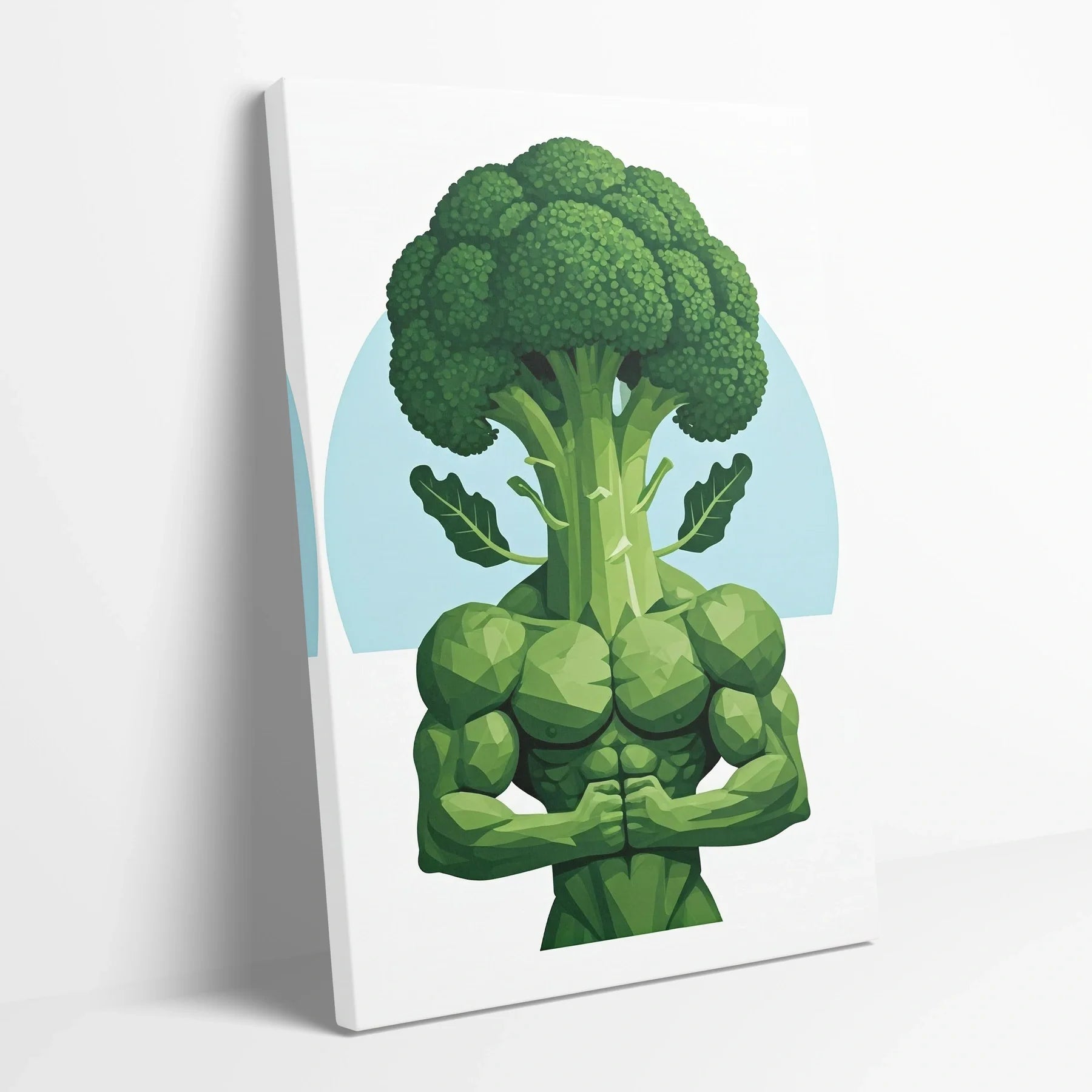 Tablou Modern - Portret Geometric de Broccoli - vedere din lateral sprijinit perete