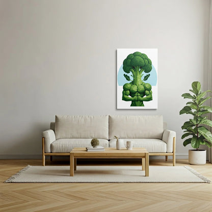 Tablou Modern - Portret Geometric de Broccoli - vedere living