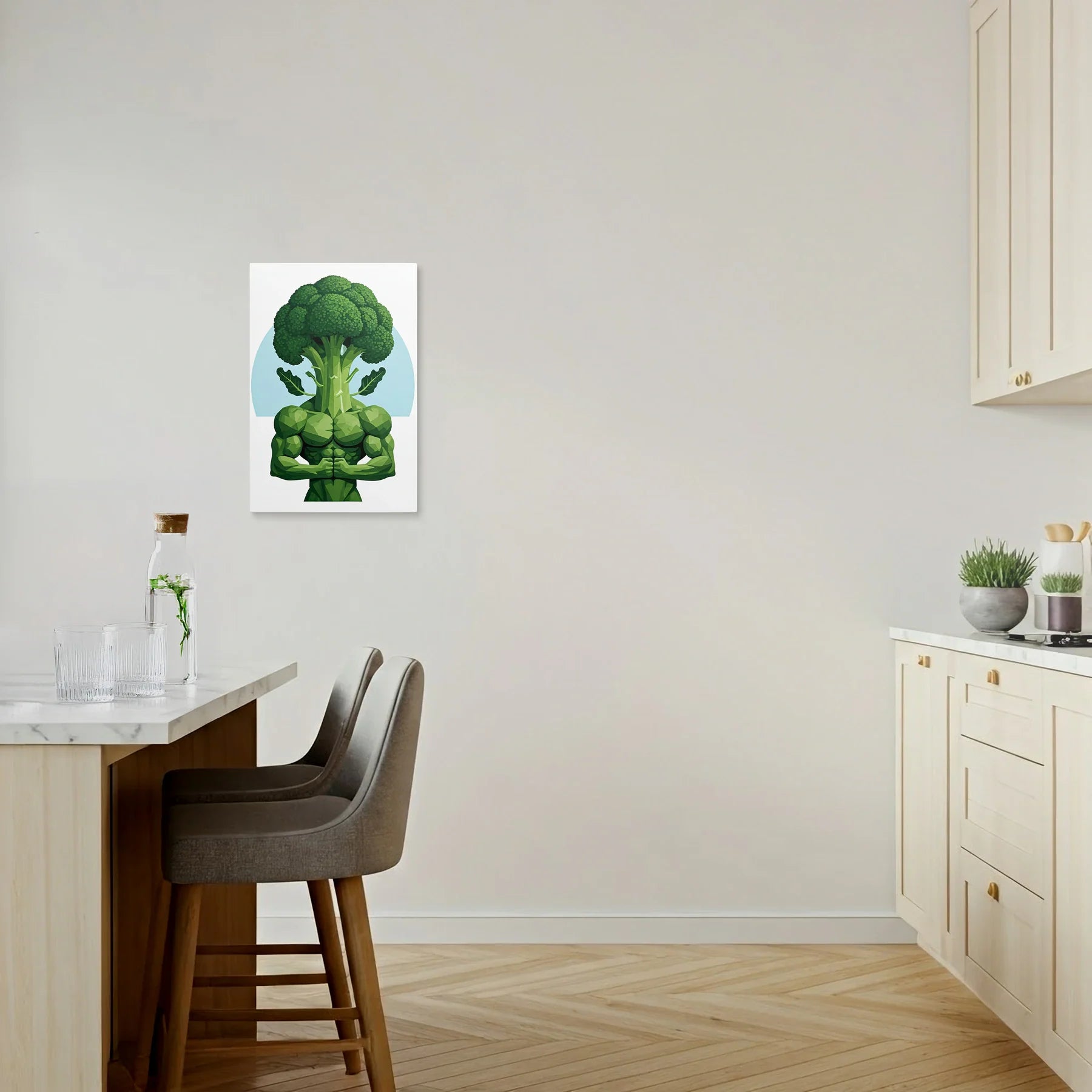 Tablou Modern - Portret Geometric de Broccoli - vedere bucatarie