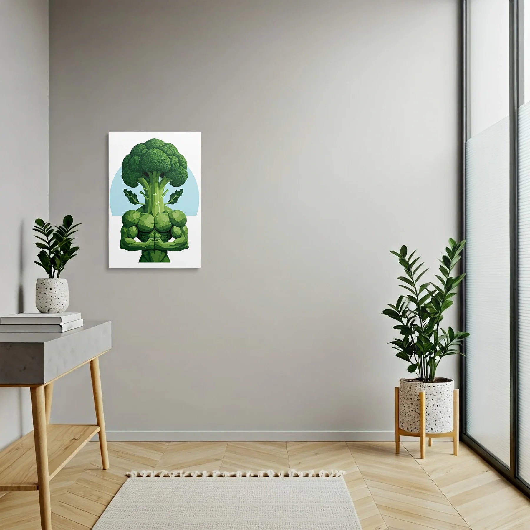 Tablou Modern - Portret Geometric de Broccoli - vedere hol