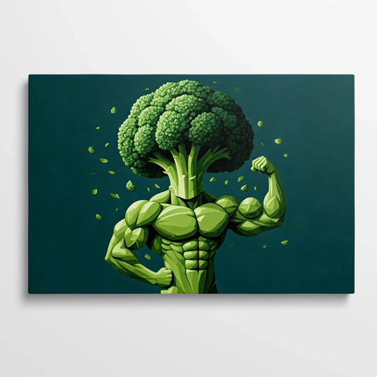 Tablou Modern - Portret Cubist de Broccoli - vedere din fata