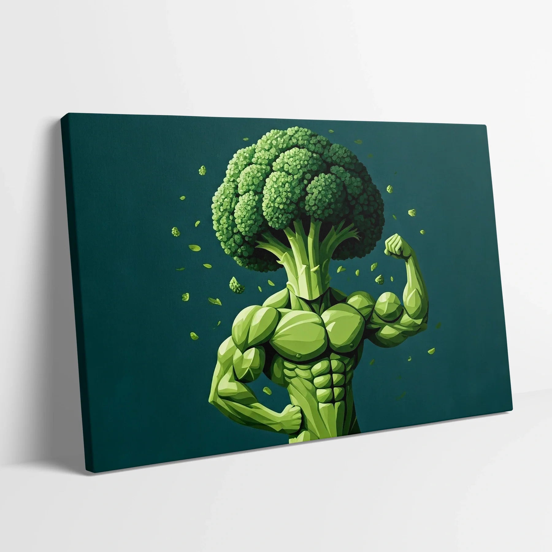 Tablou Modern - Portret Cubist de Broccoli - vedere din lateral sprijinit perete