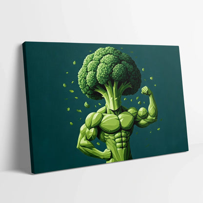 Tablou Modern - Portret Cubist de Broccoli - vedere din lateral sprijinit perete