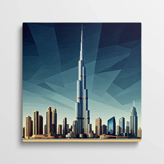 Tablou Modern - Portret Cubist Al Burj Khalifa - vedere din fata