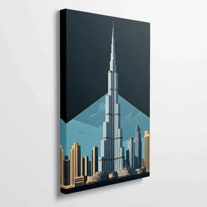 Tablou Modern - Portret Geometric Al Burj Khalifa - vedere din lateral