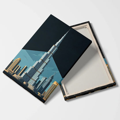 Tablou Modern - Portret Geometric Al Burj Khalifa - vedere fata verso
