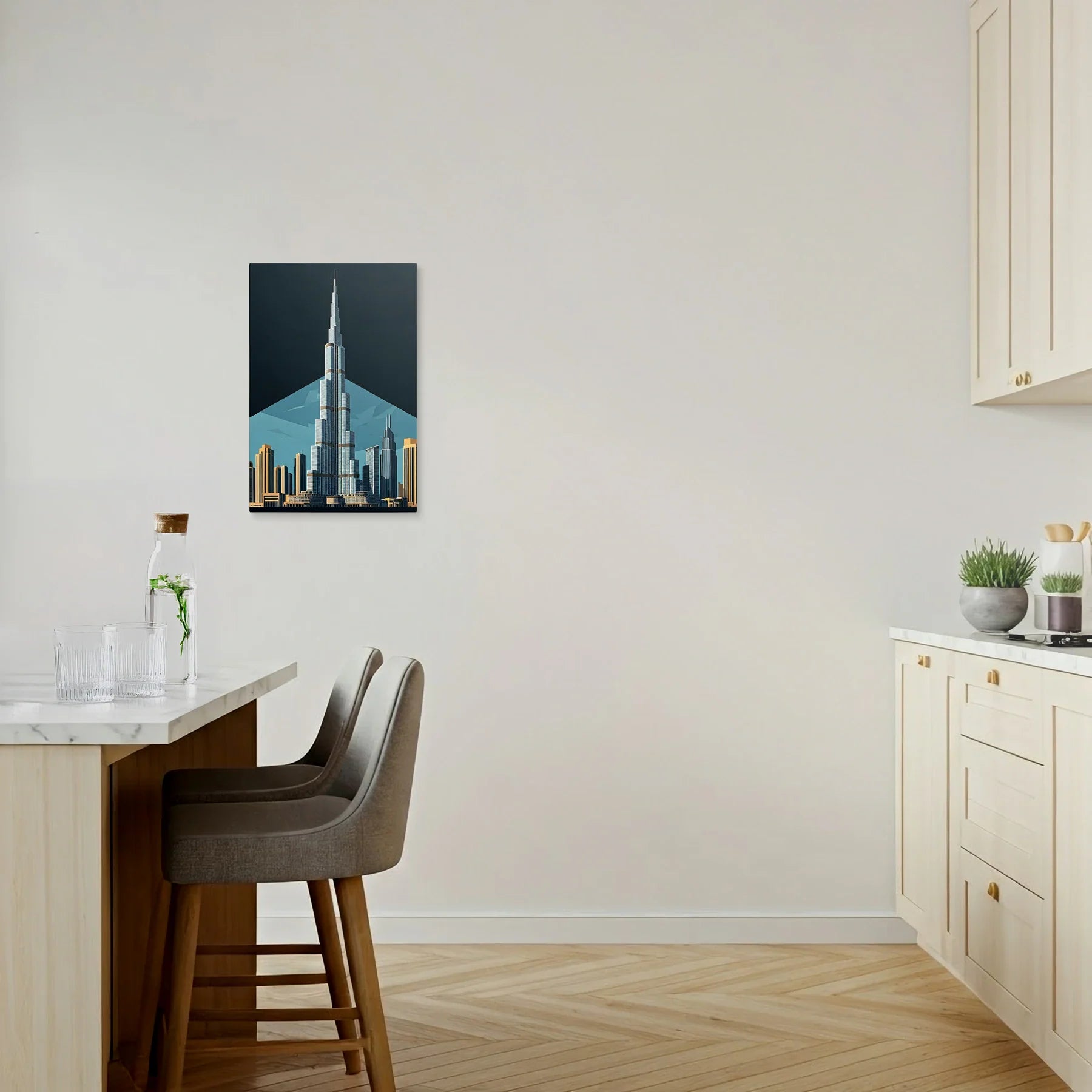 Tablou Modern - Portret Geometric Al Burj Khalifa - vedere bucatarie