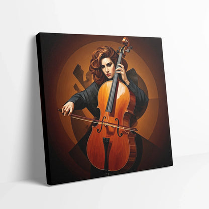 Tablou Modern - Portret Geometric Al Violoncelului - vedere din lateral
