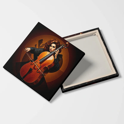 Tablou Modern - Portret Geometric Al Violoncelului - vedere fata verso