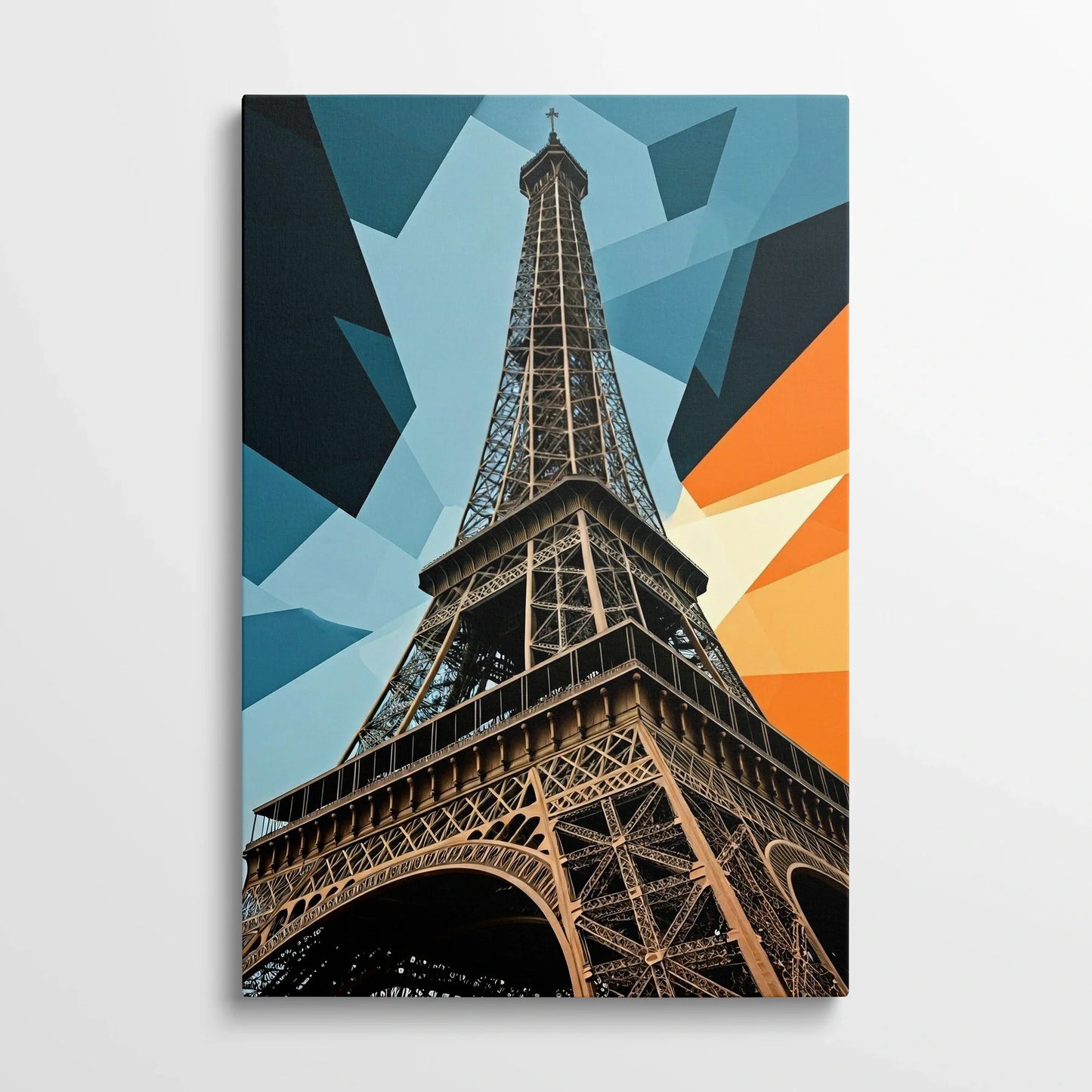 Tablou Modern - Efect Cubist Al Turnului Eiffel - vedere din fata