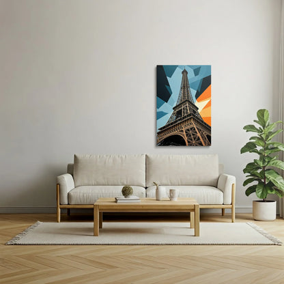 Tablou Modern - Efect Cubist Al Turnului Eiffel - vedere living