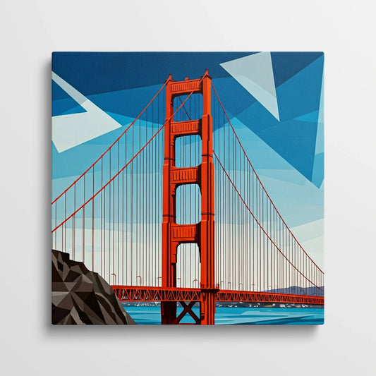 Tablou Modern - Portret Geometric Al Podului Golden Gate - vedere din fata