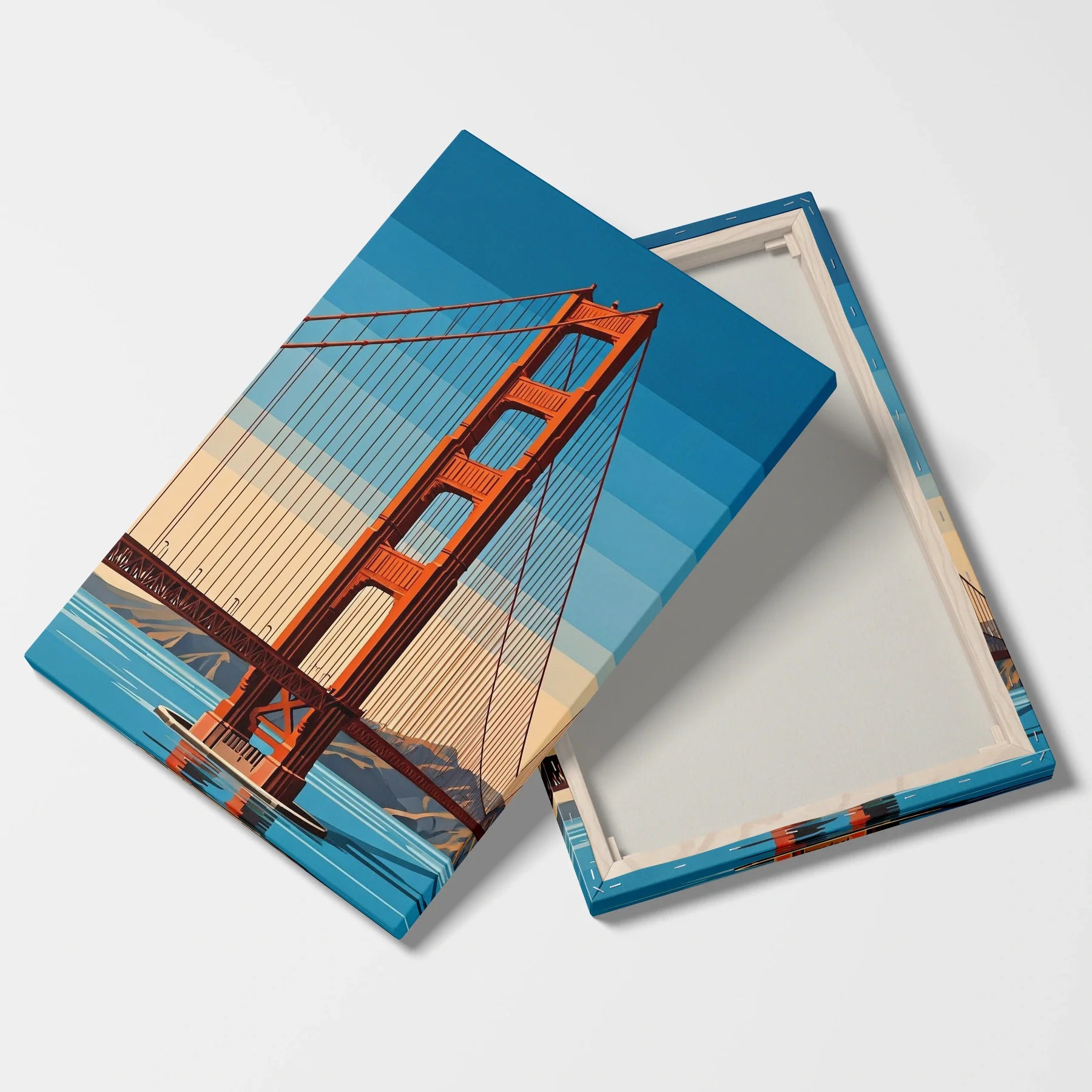 Tablou Modern - Golden Gate Bridge Cubist - vedere fata verso