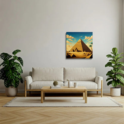 Tablou Modern - Piramidă Geometrică Cubistă - vedere living