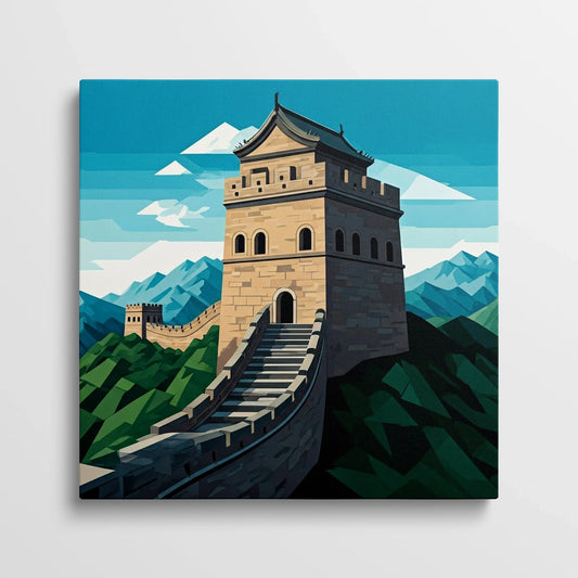 Tablou Modern - Peisaj Cubist Al Marelui Zid Chinezesc - vedere din fata
