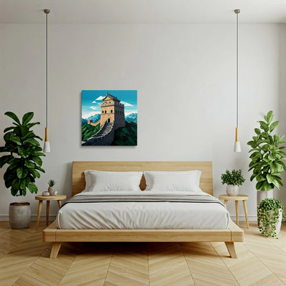 Tablou Modern - Peisaj Cubist Al Marelui Zid Chinezesc - vedere dormitor