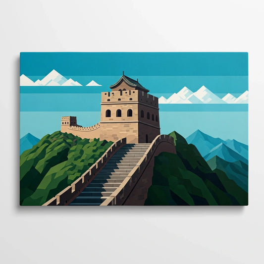 Tablou Modern - Pereți de Piatră Ai Marelui Zid Chinezesc - vedere din fata