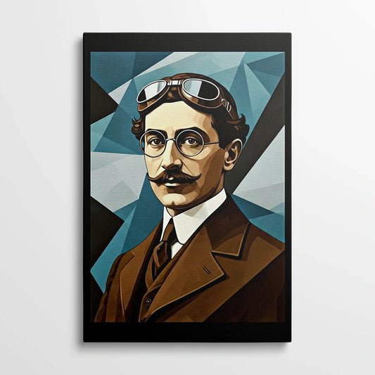 Tablou Modern - Portret Cubist cu Geometrie Expresivă - vedere din fata