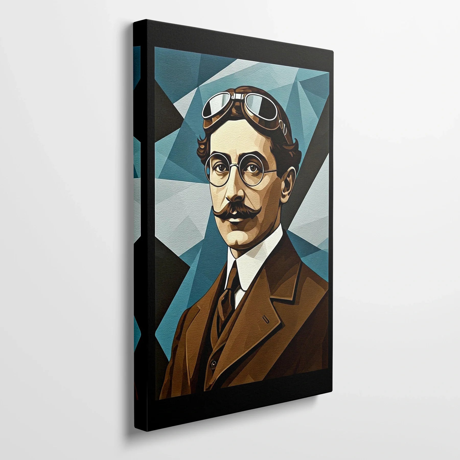Tablou Modern - Portret Cubist cu Geometrie Expresivă - vedere din lateral