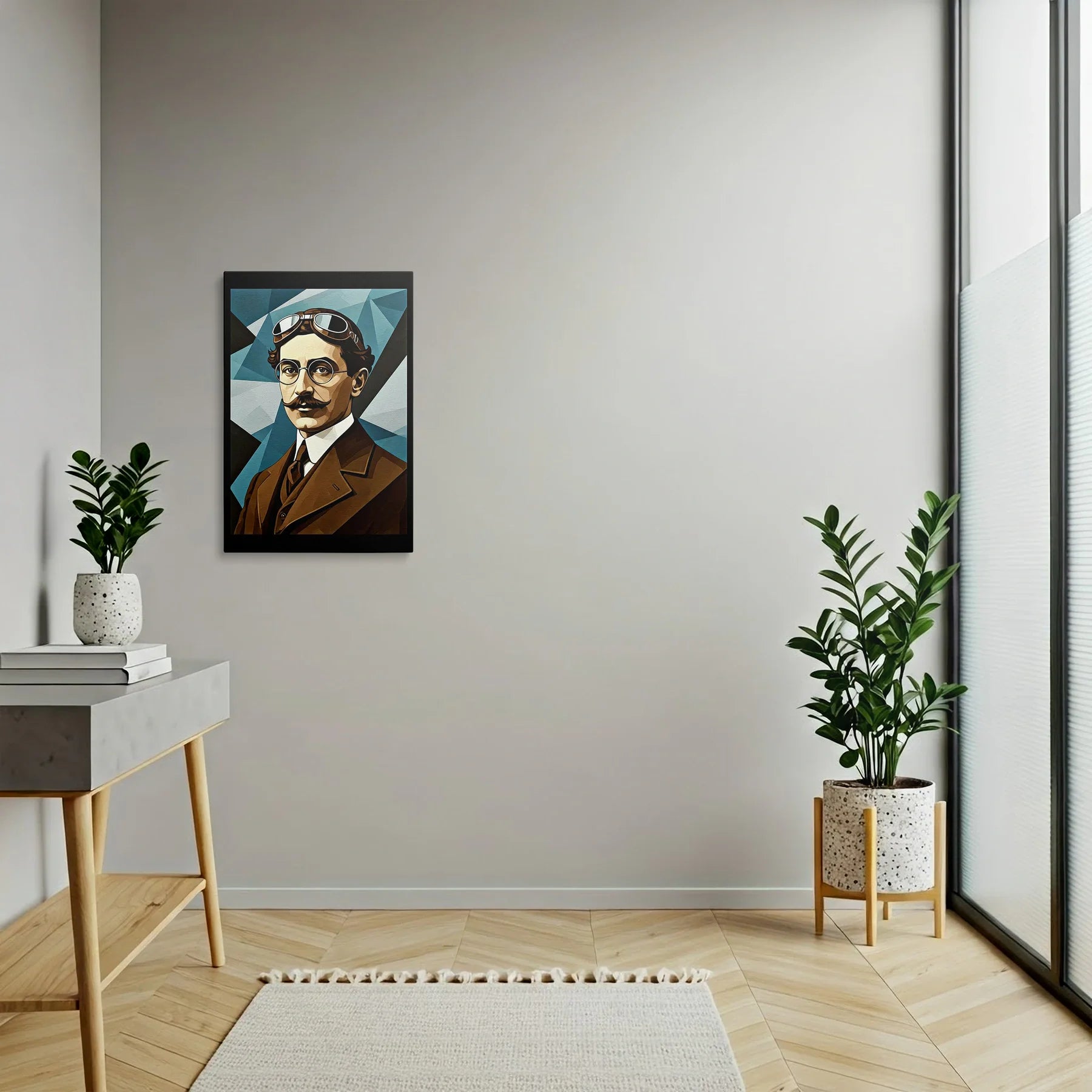 Tablou Modern - Portret Cubist cu Geometrie Expresivă - vedere hol