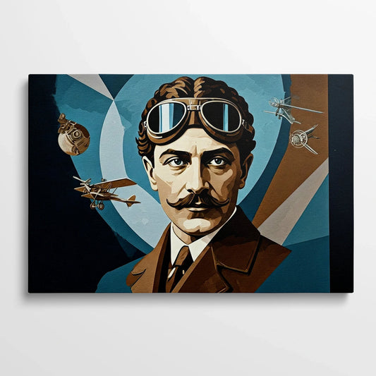 Tablou Modern - Portret Cubist cu Influențe Aeronautice - vedere din fata