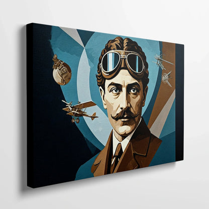 Tablou Modern - Portret Cubist cu Influențe Aeronautice - vedere din lateral