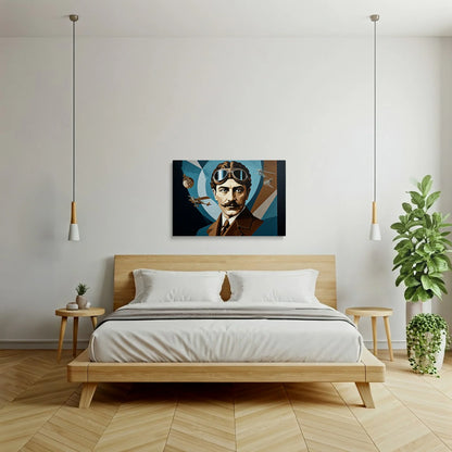 Tablou Modern - Portret Cubist cu Influențe Aeronautice - vedere dormitor