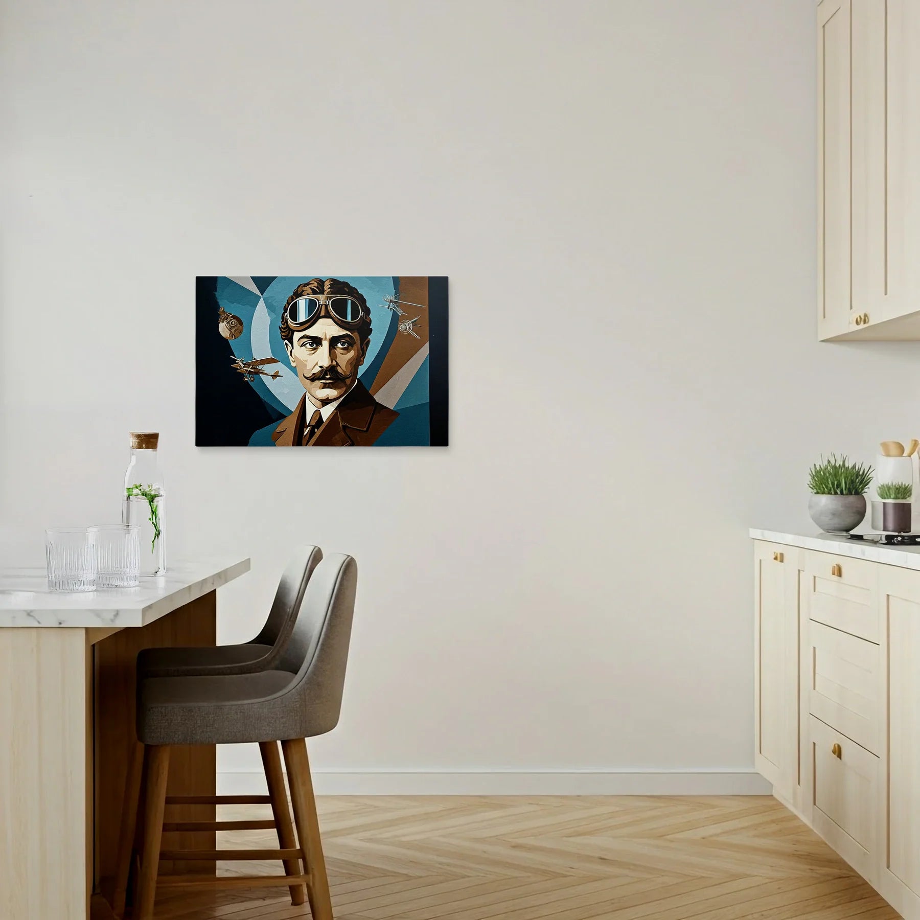 Tablou Modern - Portret Cubist cu Influențe Aeronautice - vedere bucatarie